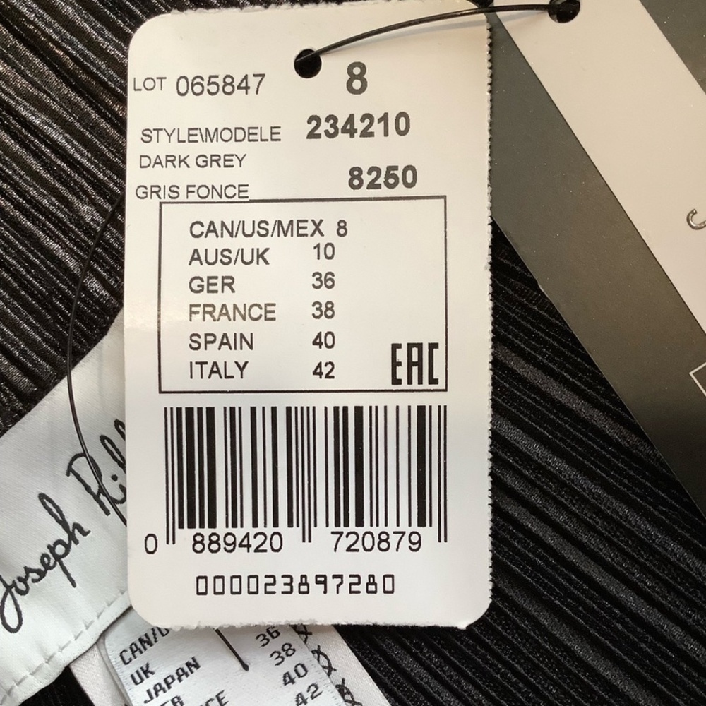 JOSEPH RIBKOFF Metallic Black Silver Pantsuit Two Piece Matching Set 8 NWT - Picture 13 of 16